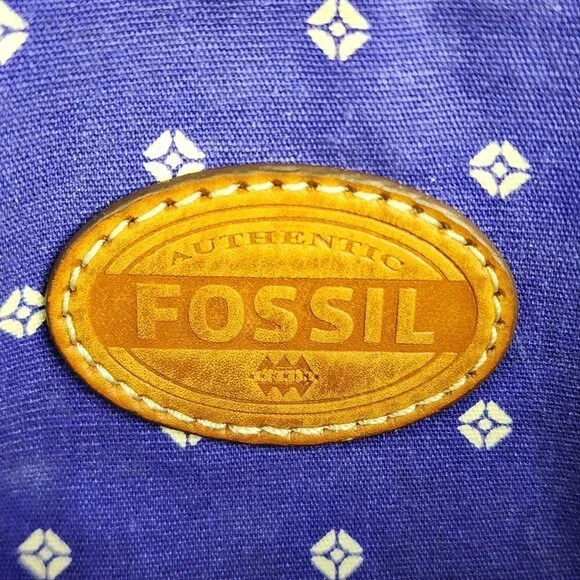 FOSSIL Brown Tropical Print Crossbody Purse - Picture 8 of 9